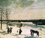 Nikifor Krylov Russian Winter oil